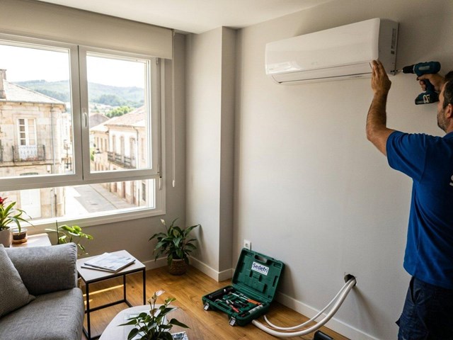 Instalación de aire acondicionado en vivienda en Pontevedra